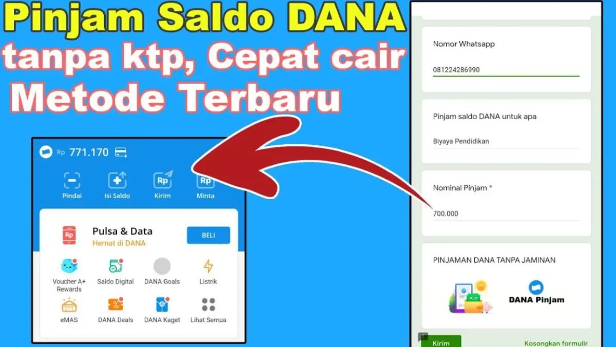 Cara Mudah Pinjam Saldo DANA Rp100 Ribu Tanpa KTP di Aplikasi DANA