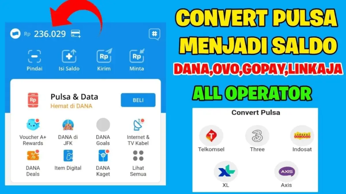 Convert Pulsa ke DANA Gratis