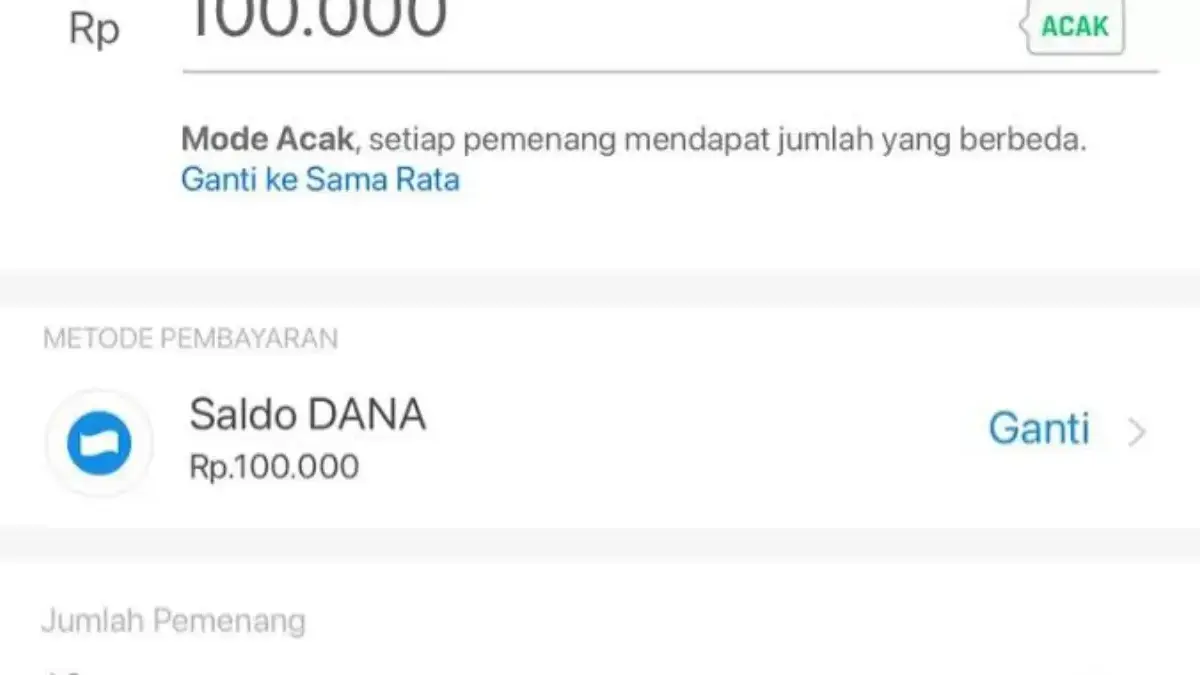 saldo dana kaget gratis hari ini Rabu tanpa aplikasi game penghasil uang (Tangkap layar DANA)