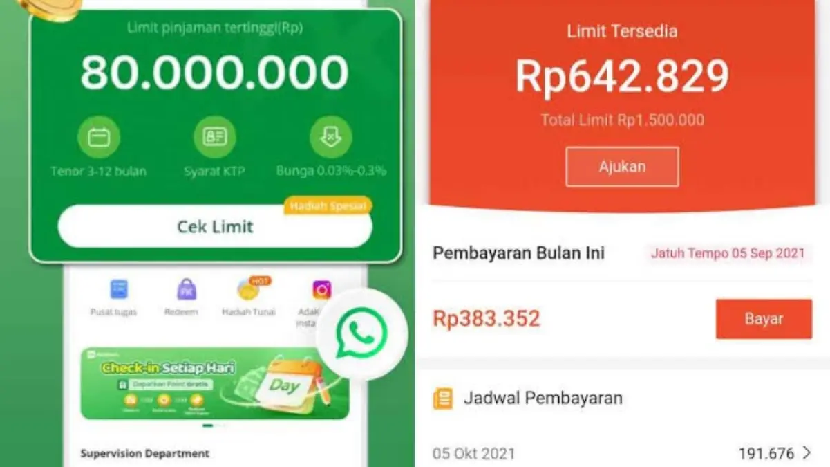 Ilustrasi perbedaan pinjol dan paylter: AdaKami (kiri) dan SPaylater (kiri) (Foto: Google Play Store)