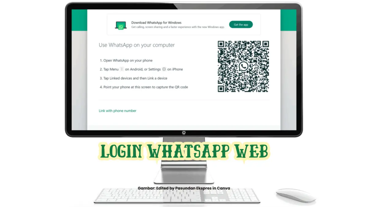 login WhatsApp web di komputer kantor.