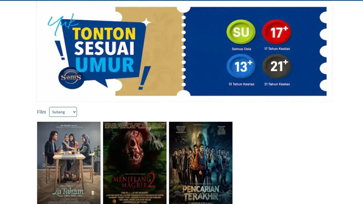 Jadwal Bioskop Subang Hari Ini
