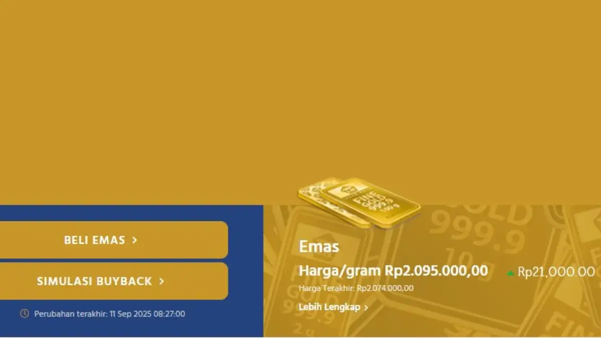 Harga Emas ANTAM Hari Ini Pecah Rekor Tertinggi
