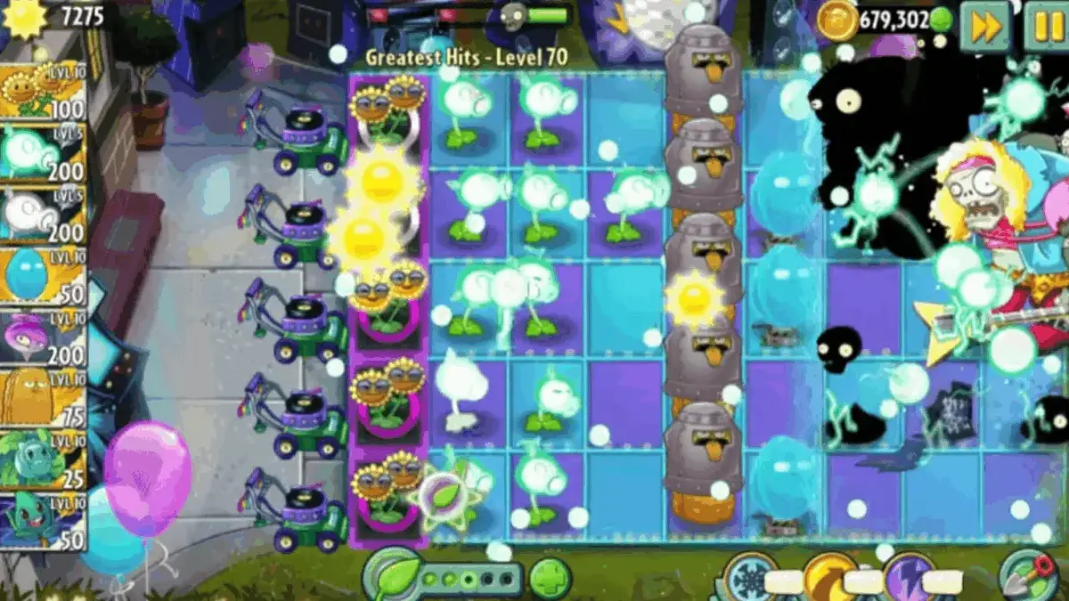 gameplay Electric Peashooter (dok. PopCap Games/Plants vs. Zombies 2)