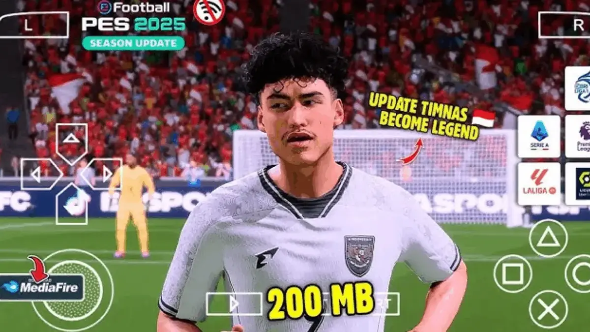 Download PES 2025 PPSSPP Liga Indonesia dan Eropa Terbaru dan Mod Baru, Full Teransfer 2025