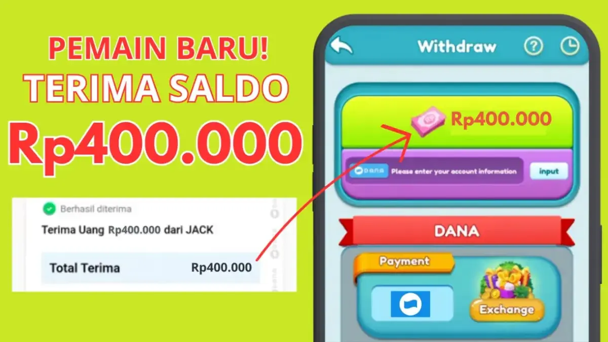Game Penghasil Uang Rp400 Ribu Langsung ke DANA, Terbukti Membayar! Game Penghasil Uang Rp400 Ribu Langsung ke DANA