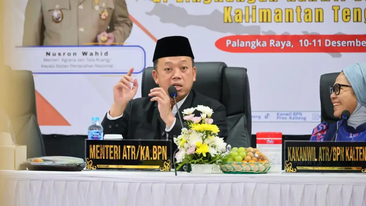 Pembinaan di Kanwil BPN Provinsi Kalteng, Menteri Nusron Minta Pelayanan Pertanahan Adaptif, Cepat, dan Bersih