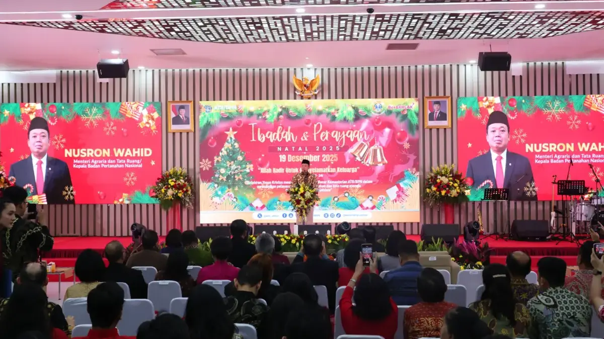 Buka Ibadah dan Perayaan Natal 2025 Kementerian ATR/BPN, Menteri Nusron: Jadikan Esensi Agama sebagai Spirit B