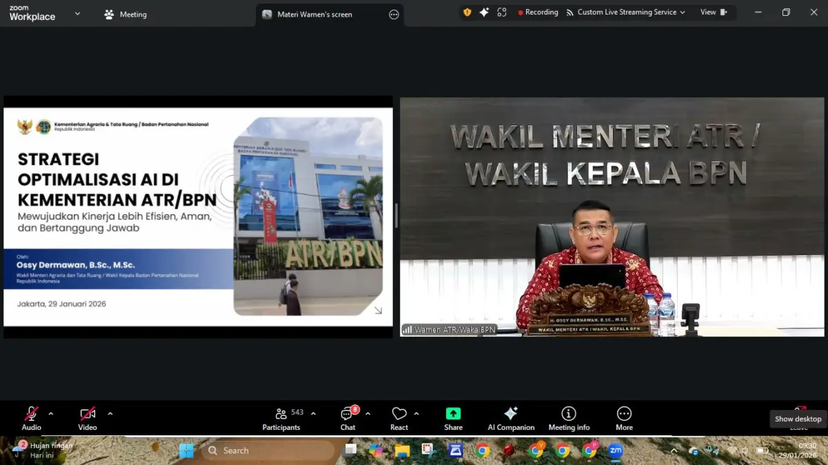 Tunjang Pengelolaan Data Pertanahan dan Tata Ruang, Wamen Ossy Paparkan Potensi Penggunaan AI Tunjang Pengelolaan Data Pertanahan dan Tata Ruang, Wamen Ossy Paparkan Potensi Penggunaan AI