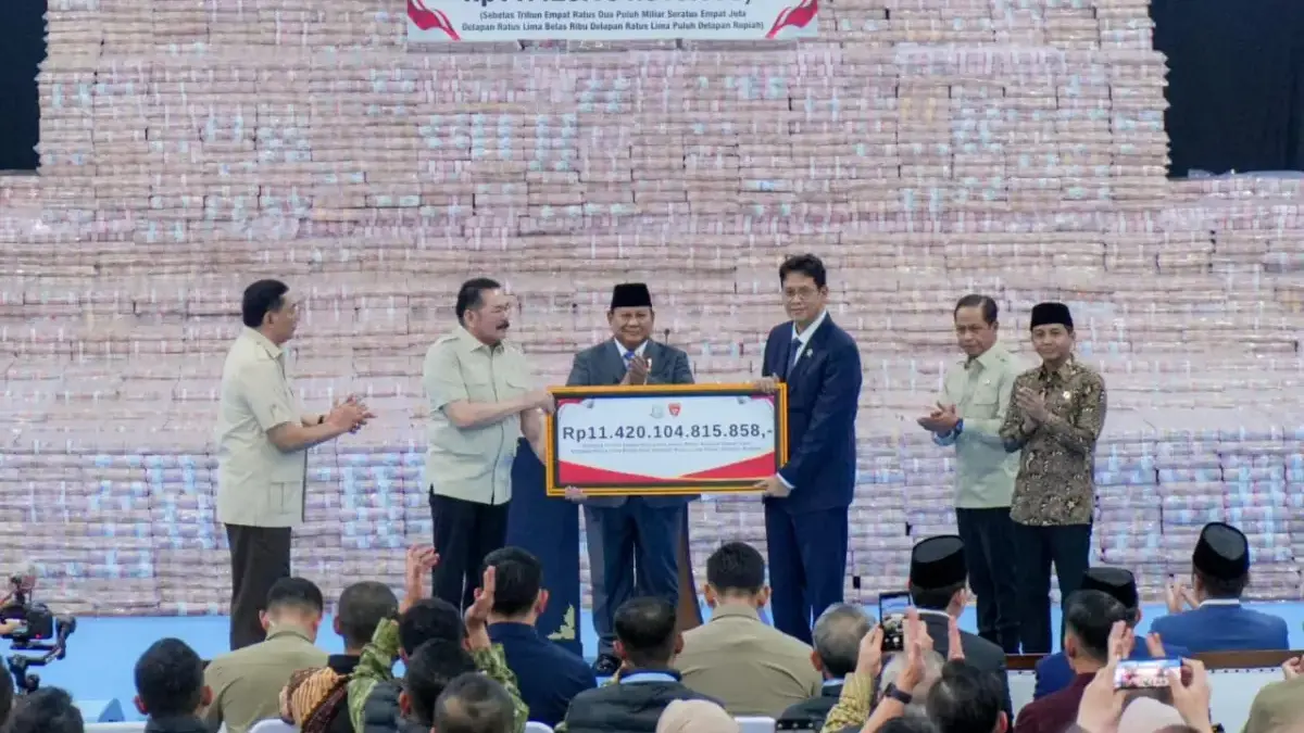 Wamen Ossy Saksikan Penyerahan Denda Administratif Rp11,4 Triliun oleh Satgas PKH sebagai Wujud Penyelamatan