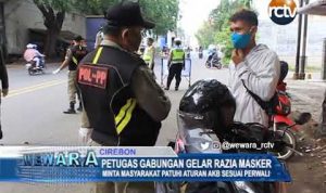 Petugas Gabungan Kota Cirebon Gelar Razia Masker