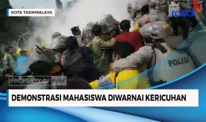 Demo RUU Omnibuslaw di Kota Tasik Diwarnai Kericuhan