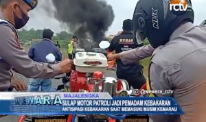 Anggota Polisi di Majalengka, Modifikasi Motor Patroli Jadi Pemadam Kebakaran