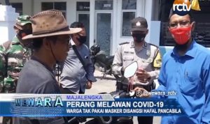 Warga Tak Pakai Masker di Majalengka Diberi Sanksi Membacakan Pancasila