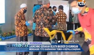 Mendagri Launching Sejuta Masker di Kuningan