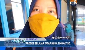 Suasana Belajar Tatap Muka di SDN I Cigadung Kabupaten Kuningan, Guru dan Siswa Terapkan Protokol Kesehatan