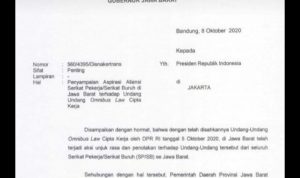 Pemdaprov Jabar Sampaikan Aspirasi SP/SB Tolak Omnibus Law, Kirim Surat ke Presiden