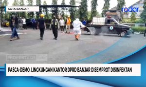 Pasca Demo, Lingkungan Kantor DPRD Banjar Disemprot Disinfektan