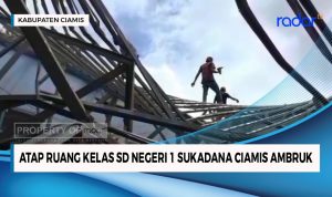 Atap Kelas SDN Sukadana 1 Ciamis Ambruk