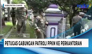 Petugas Gabungan Patroli PPKM ke Perkantoran