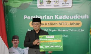 Ukir Prestasi, Kafilaf MTQ Jabar Diberi Kadeudeuh oleh Pemprov