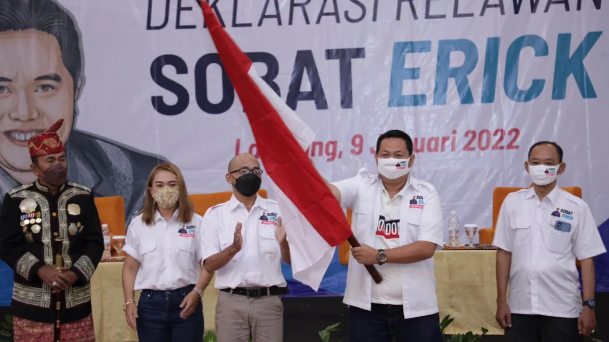 Guna Maju Dalam Pilpres 2024, Relawan Sobat Erick Sudah Dideklarasikan di 9 Provinsi