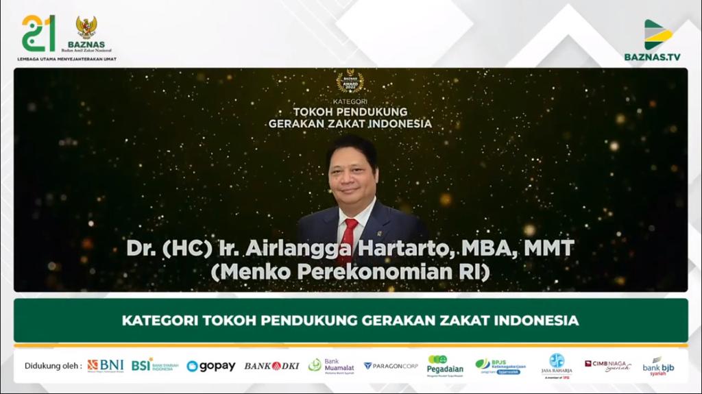 Airlangga Hartarto Raih Penghargaan BAZNAS Award 2022