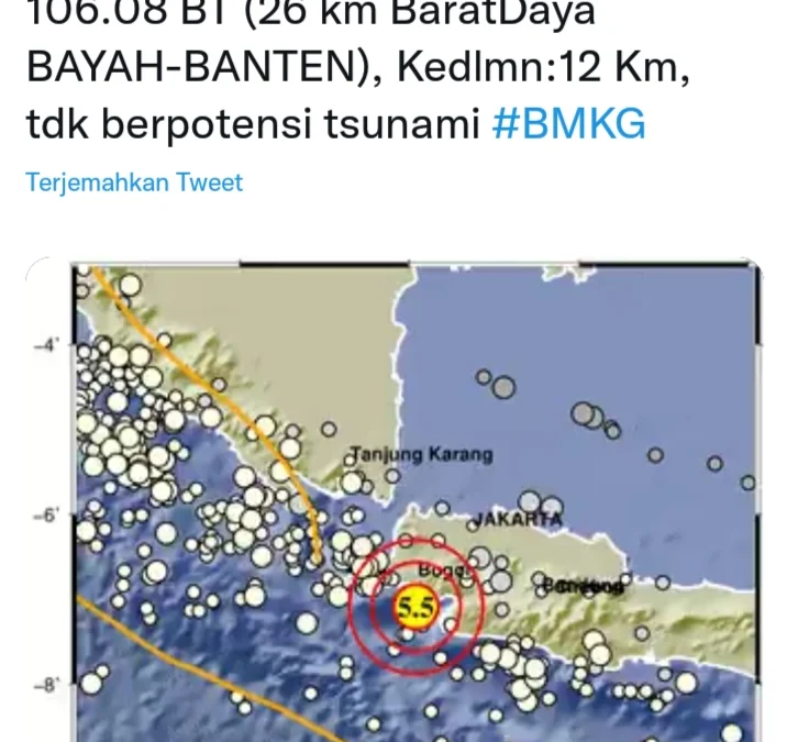 Gempa di Banten, Warga Cianjur Ikut Juga Rasakan Goyangan dalam Hitungan Detik