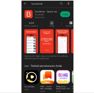 Aplikasi Penghasil Uang BuzzBreak, Banyak Cara Buat Dapat Cuan (foto radargarut.jabarekspres.com)