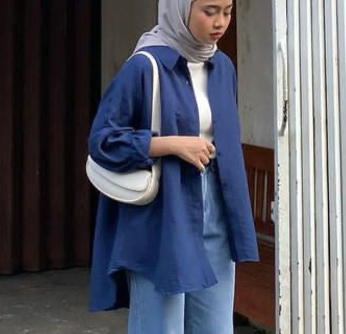 perpaduan celana kulot dengan berbagai pakaian. Perpaduan kemeja oversized untuk outfit ke kantor. (foto Pinterest)