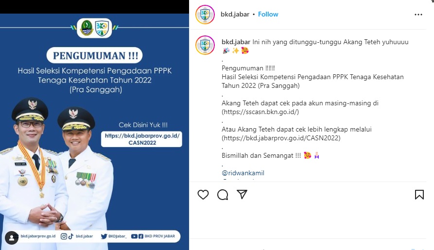 pengumuman seleksi pppk tenaga kesehatan jabar