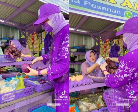 Video TikTok Beli Sayur Serba Ungu Banjir Komentar Netizen