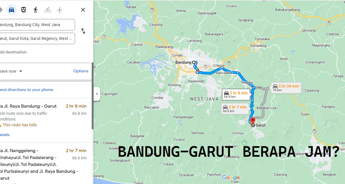 BANDUNG KE GARUT BERAPA JAM