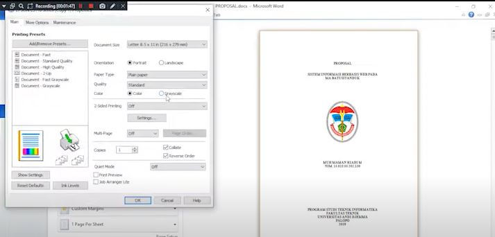 Cara Print Hitam Putih di Microsoft Word Dengan Simpel