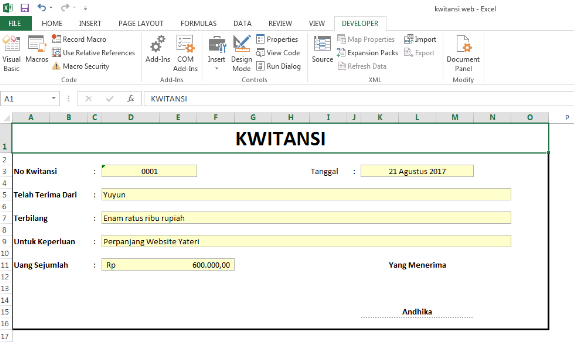 Tata Cara Membuat Kwetansi Excel Ternyata Mudah!