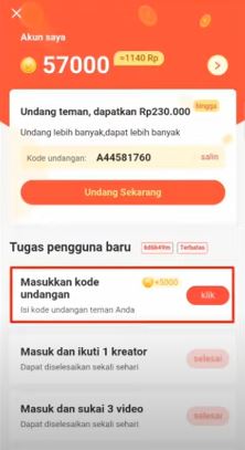 Cara Memasukan Kode Undangan Like It Supaya Dapat Bonus