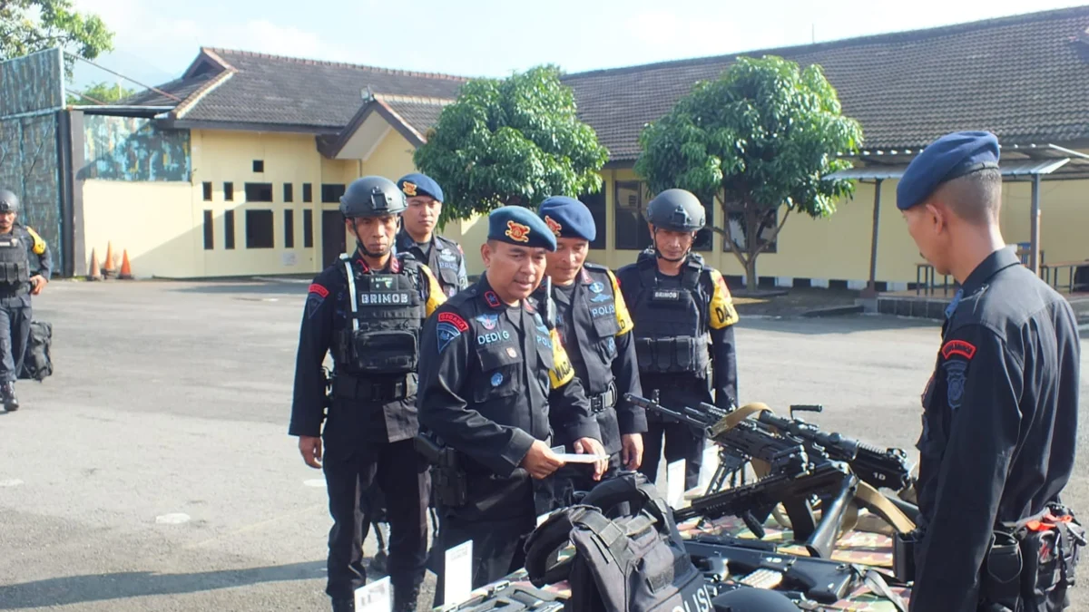 Satuan Brimob Kompi 1 Yon D  Garut Siap Bantu Amankan Pilkades Serentak