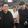 Erick Thohir (Kiri) dan Shin Tae-yong kanan--pssi (ist)