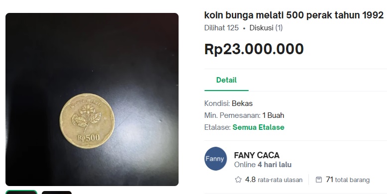 Cara Jual Uang Rp500 Bunga Melati Jadi Motor