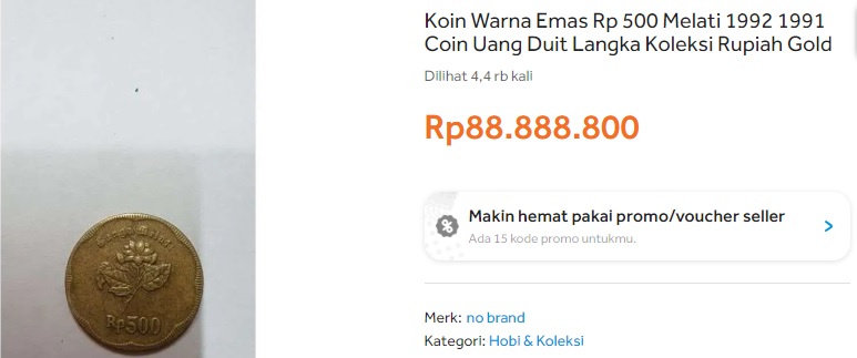 Cara jual Koin Emas Rp500 Melati Seharga Rp88 Juta