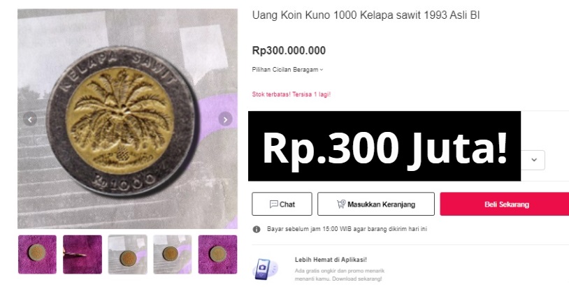 Koin Kuno Rp1000 Kelapa Sawit Dijual Rp300 Juta, Ternyata Inilah Keistimewaannya!