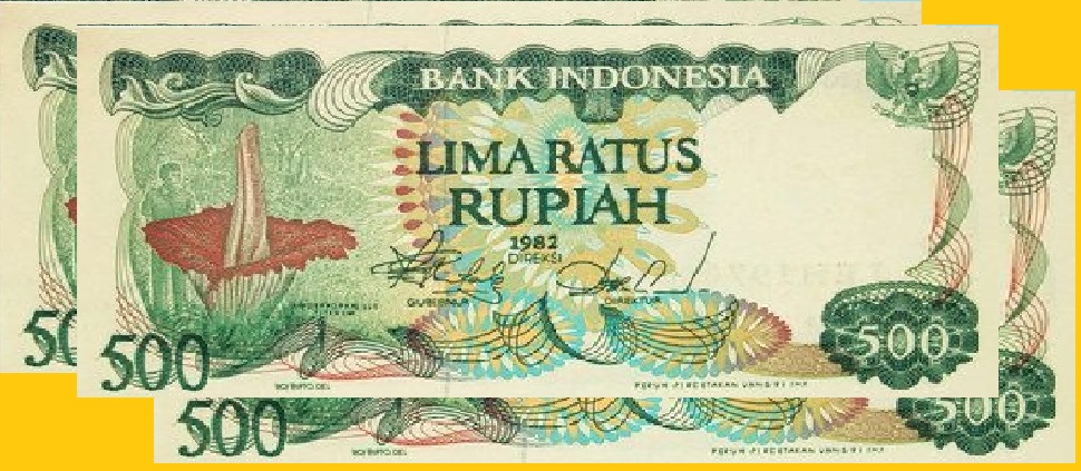 cara jual uang kuno rp500 gambar bunga bangkai