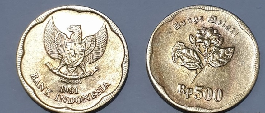 Uang Koin Jadul Mengandung Emas Rp500 Tahun 1991, Bisa Dijadikan Cincin