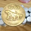 Koin kuno 50 rupiah gambar Komodo siap dijual