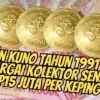 Jual Ke Akun Youtube Ini! Koin Kuno Tahun 1991 Ini Dihargai Kolektor Senilai Rp15 Juta Per Keping