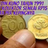 Hubungi Nomor Ini! Uang Koin Kuno Tahun 1991 Dihargai Kolektor Senilai Rp15 Juta Per Kepingnya