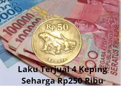 Koin Rp50 Komodo laku terjual seharga Rp250 ribu per keping