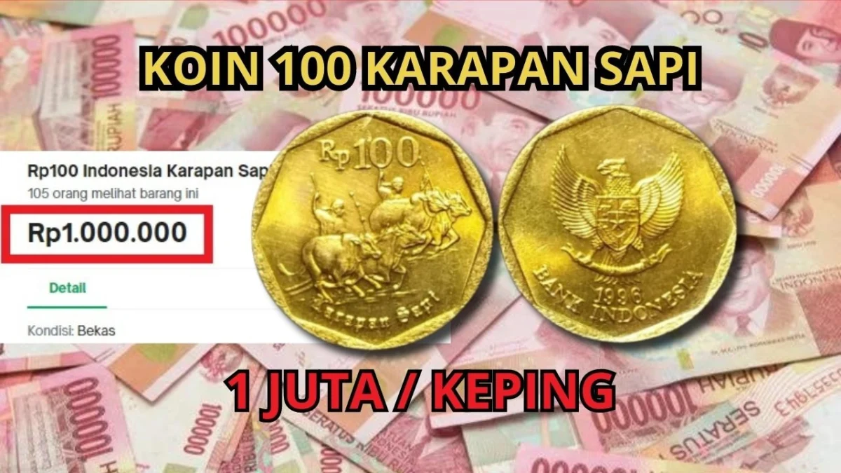Koin Kuno Rp100 Karapan Sapi Tahun 1996 Dijual 1 Juta Per Keping di Tokopedia