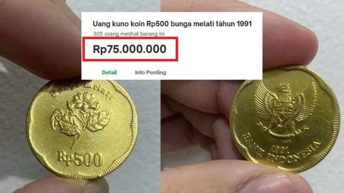 Jual Kesini Jika Kamu Punya Koin Kuno Rp500 Lambang Melati Tahun 1991, Tembus Rp75 Juta Per Keping