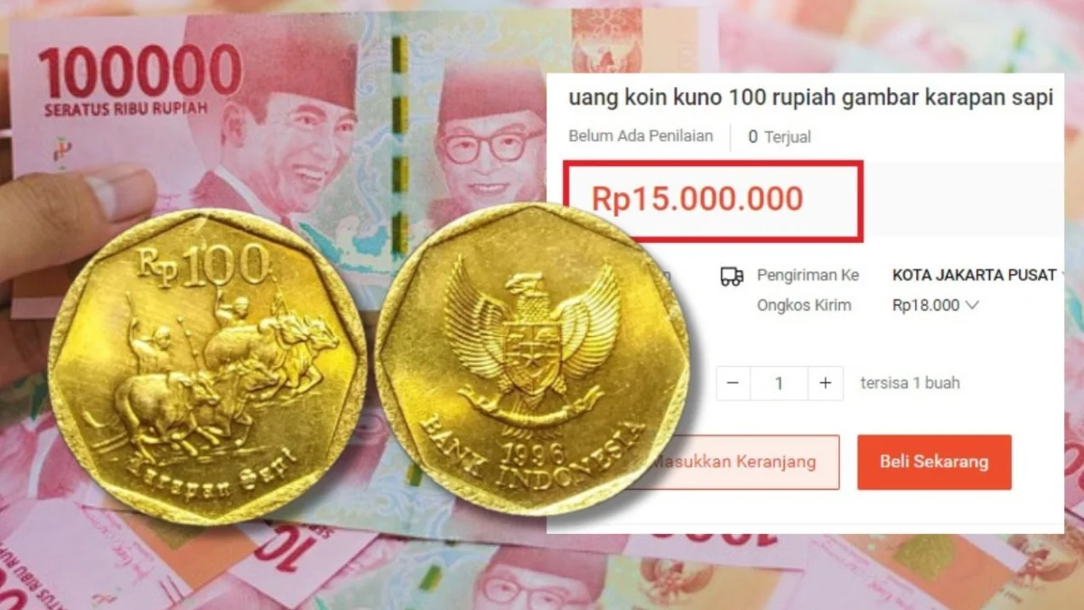 Koin Kuno Rp100 Gambar Karapan Sapi Harga Jualnya Tembus Rp15 Juta di Toko Online Shopee, Simak Caranya!